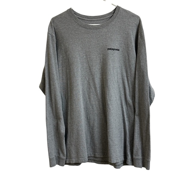 Patagonia Mens Size XL Gray Regular Fit Long Sleeve T-Shirt Mountain Graphic - Picture 1 of 9
